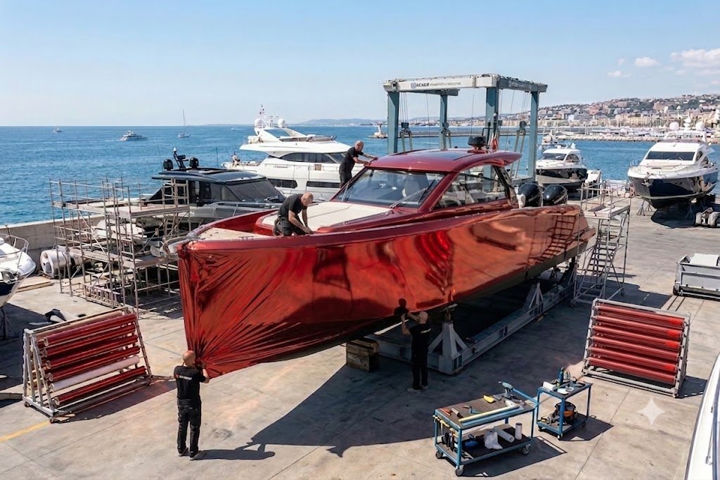 Covering de coque de bateau réalisé par CoveringRiviera